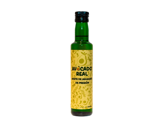 Botella de aceite de aguacate virgen extra Avocado Real 250 ml prensado en frío