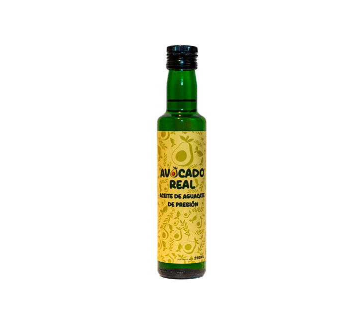 Botella de aceite de aguacate virgen extra Avocado Real 250 ml prensado en frío