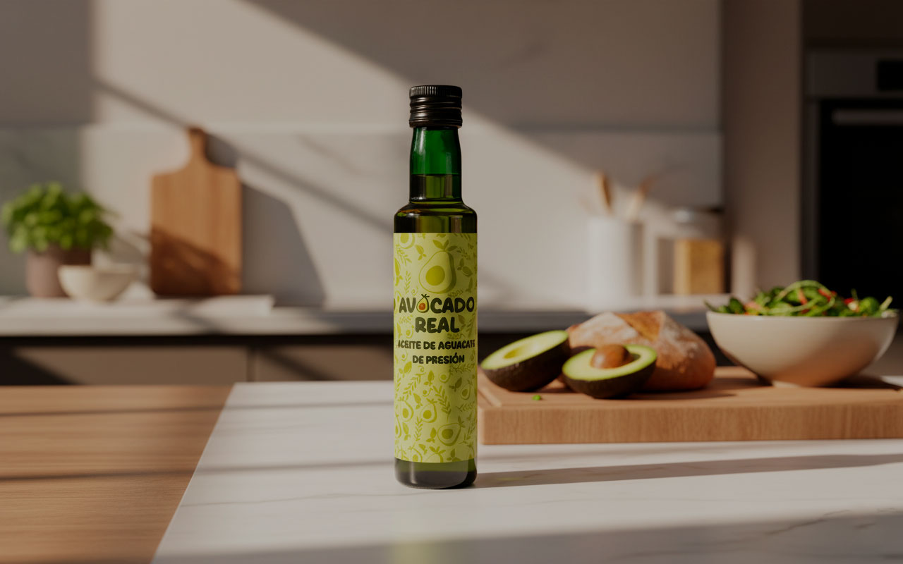 Aceite de aguacate virgen extra Avocado Real 100% puro en cocina natural