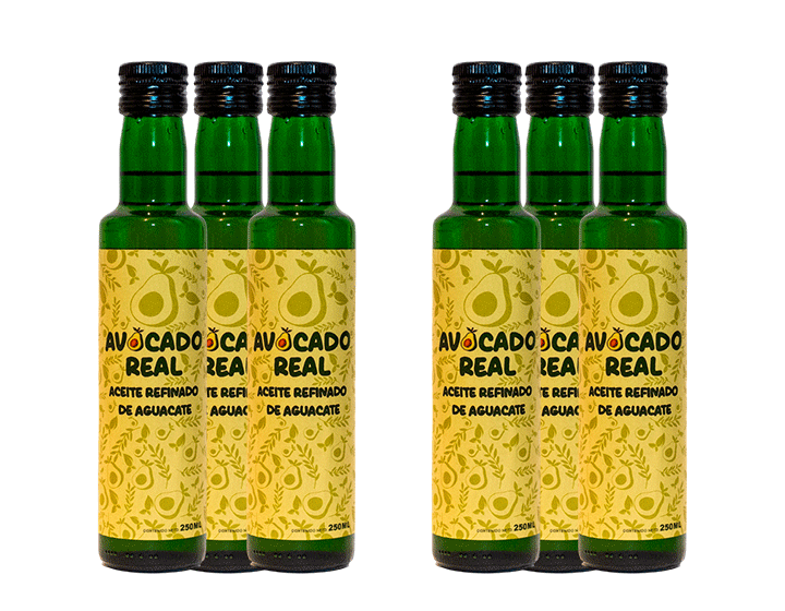 pack 6 aceite de aguacate refinado 250ml avocado real