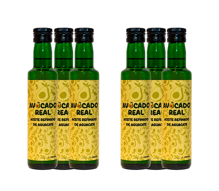 pack 6 aceite de aguacate refinado 250ml avocado real
