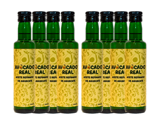pack 8 aceite de aguacate refinado 250ml avocado real