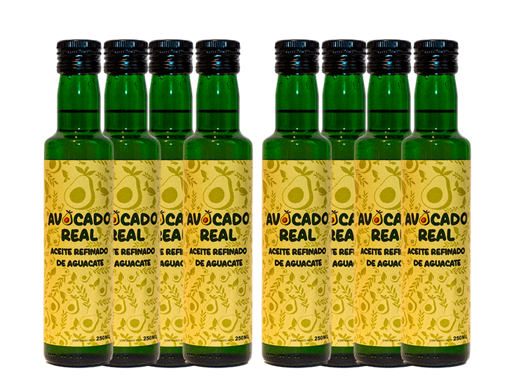 pack 8 aceite de aguacate refinado 250ml avocado real