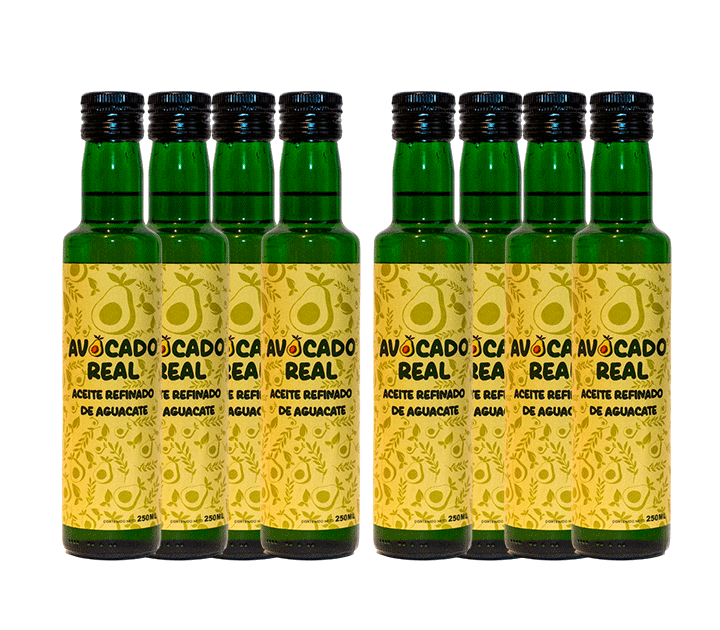 pack 8 aceite de aguacate refinado 250ml avocado real