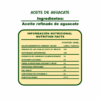Tabla nutricional del aceite de aguacate Avocado Real 3 litros