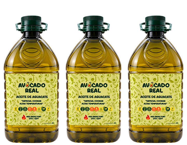 Avocado Oil 3 L X 3 by Avocado Real for high-temperature cooking